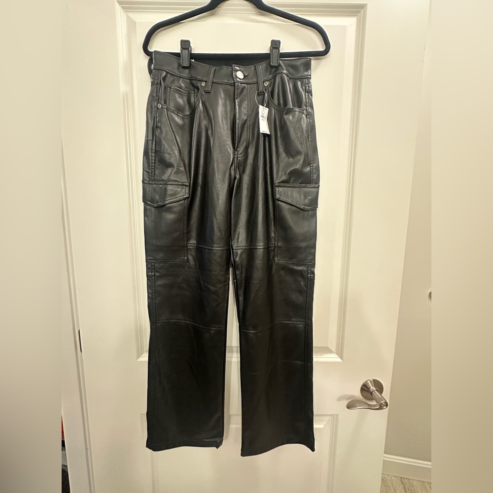 GAP Black Leather Boot Cut Pants